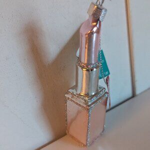 NWT Figural Pink Lipstick Ornament Christmas Tree Ashland Holiday Decoration NEW